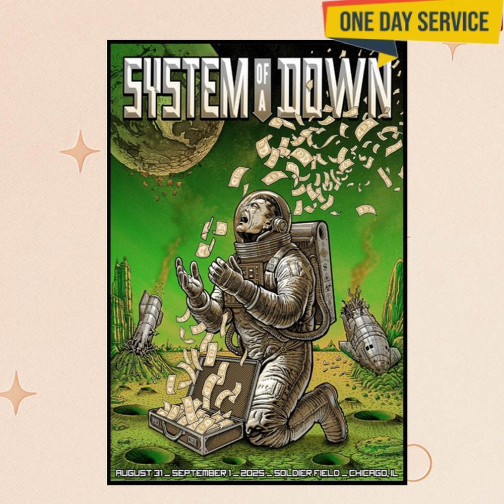 System Of A Down Chicago Il Sep 1 2025 Tour Poster